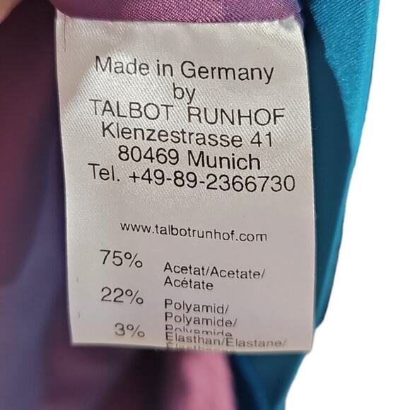 Talbot Runhof Ruched Satin Cocktail Dress Danube Size 6 NWT - Picture 7 of 10